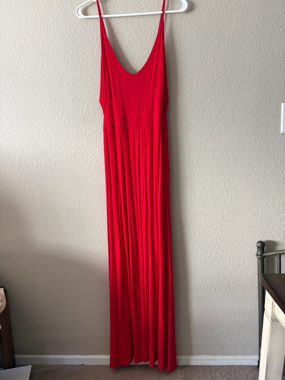 Classic Red Maxi Dress with Spaghetti Straps